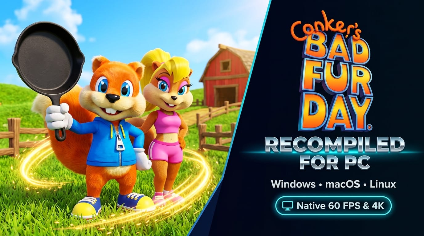 Conker's Bad Fur Day Recompiled: Rare's N64 Cult Classic Arrives Natively on PC