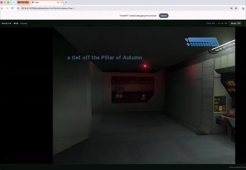 Halo CE running natively inside web browser at 120 FPS