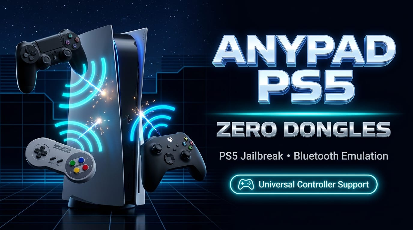 AnyPad PS5 v0.6.0-Beta: Wireless Bluetooth Controller Emulation Liberates Jailbroken PS5s With Zero Dongles