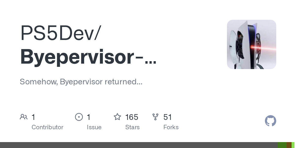 PS5Dev Byepervisor-Reborn repository on GitHub