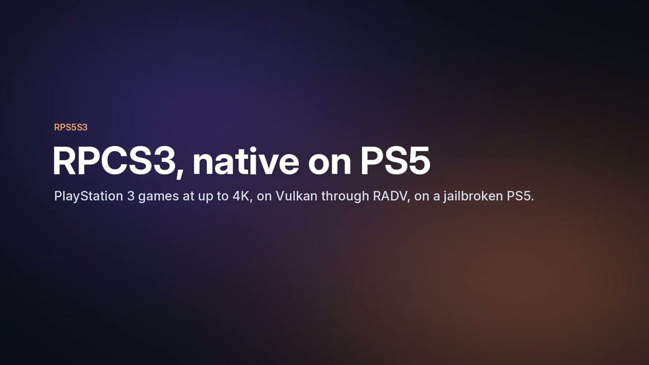 RPS5S3 RPCS3 Native on PS5 Title Screen