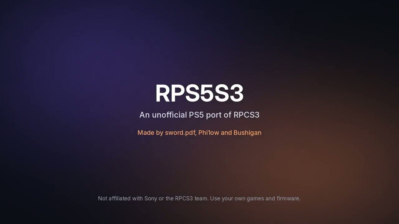 RPS5S3 Developer Credits