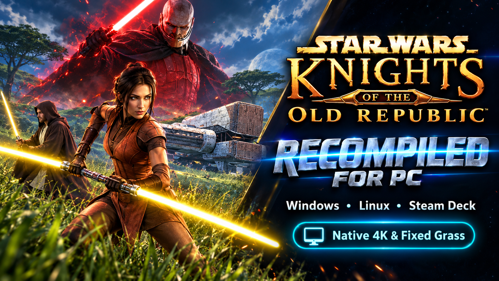 Star Wars: Knights of the Old Republic Statically Recompiled for PC: BioWare’s RPG Masterpiece Rebuilt in Native C