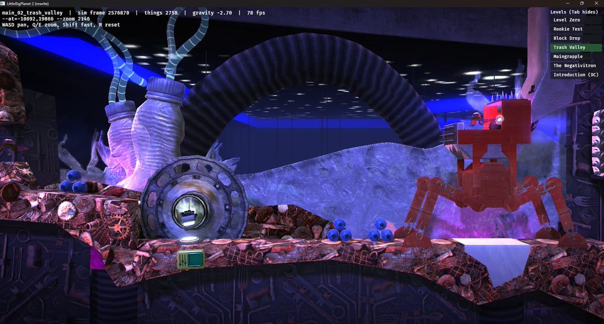 Trash Valley from Factory of a Better Tomorrow running in the native Rust rewrite