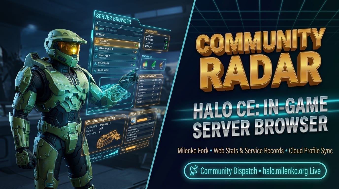Community Radar: Halo CE Decomp Adds In-Game Server Browser, Web Carnage Reports & Cloud Profile Sync