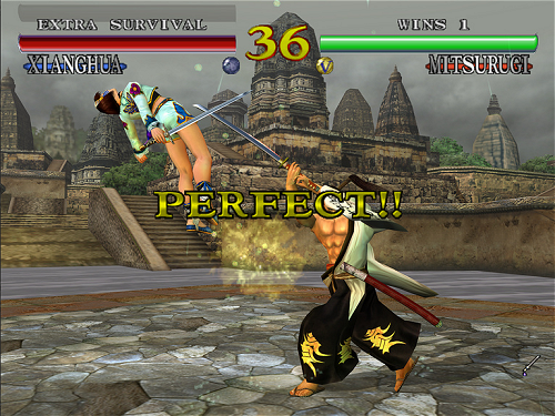 SoulCalibur Xianghua achieving a Perfect victory against Mitsurugi