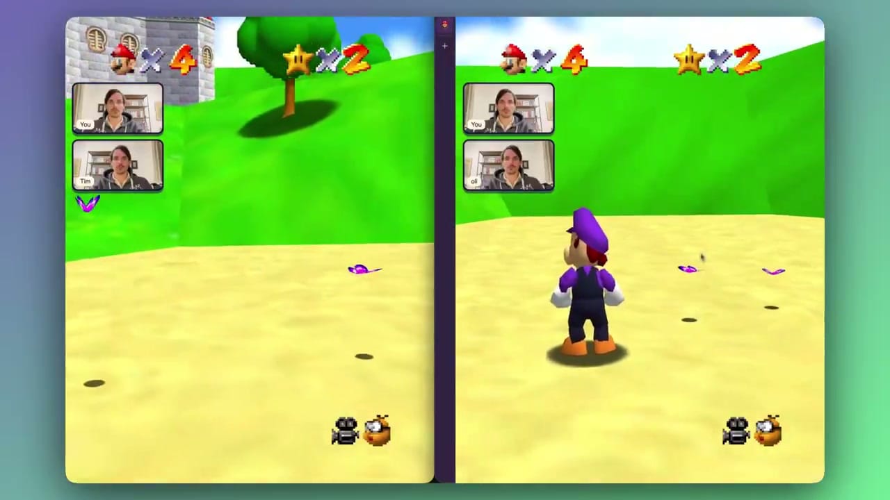 Mario running in front of Peach's Castle