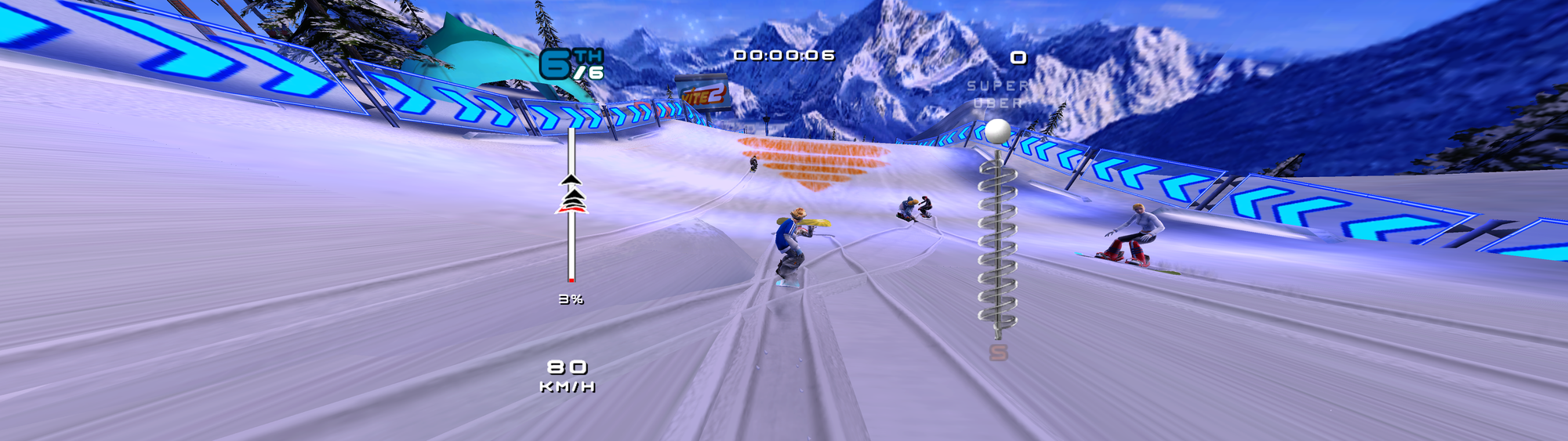 SSX 3 Snow Jam running in 32:9 Super Ultrawide at 5120x1440