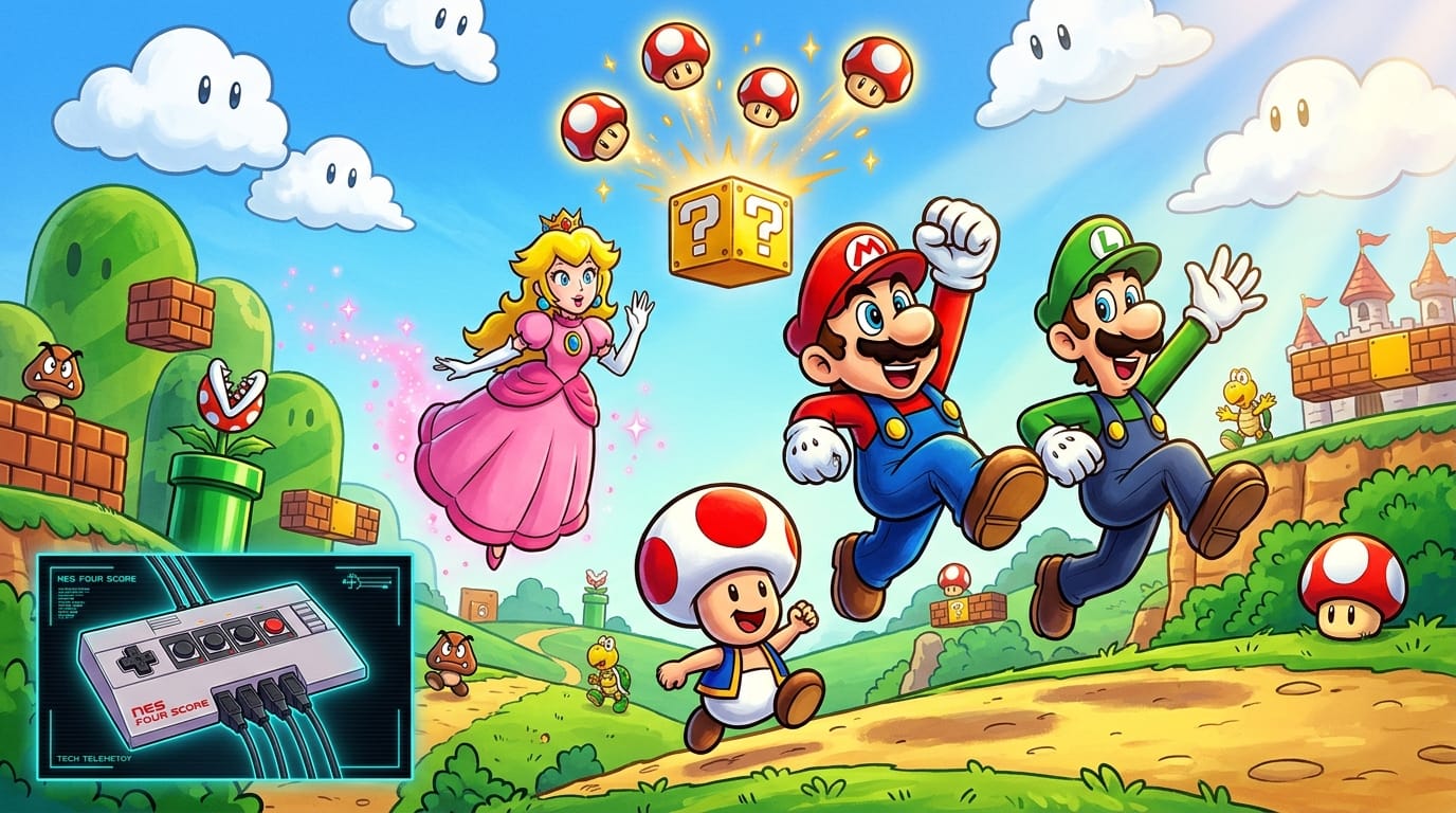 Super Duper Mario Bros. 4P: Tech Historian Benj Edwards & AI Bring Four-Player Simultaneous Co-Op to the 1985 NES Classic