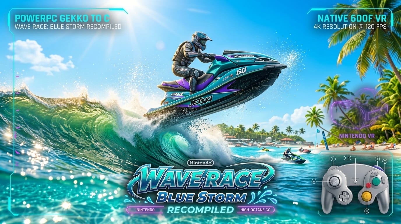 Wave Race: Blue Storm Statically Recompiled for PC: GameCube Launch Masterpiece Gets 4K OpenGL and Native 6DOF VR
